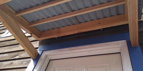 Corrugated Front Door Awning