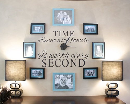 Family Clock Photo Wall