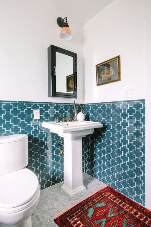 Peacock Blue Bathroom Tiles