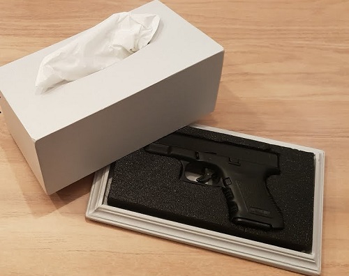 Tissue Box Turned Gun Holder