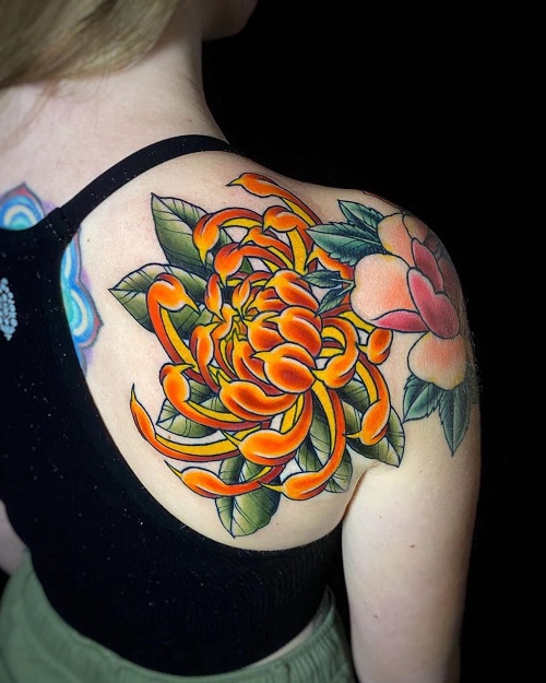 Chrysanthemum Flower Tattoo Meaning 4