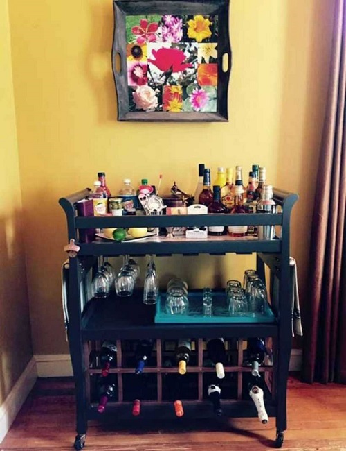 Old Clothes Changing Table Turned Bar