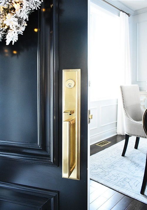 Pantry Doors with Gold Handles