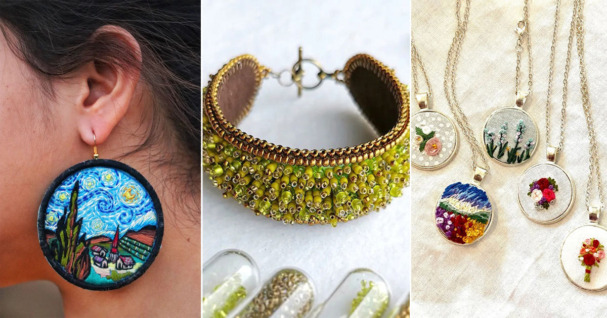 8 Embroidered Jewelry Free Patterns - Hello Lidy