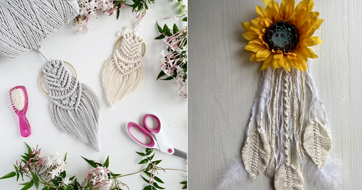 4 Macrame Small Dreamcatcher Free Patterns - Hello Lidy