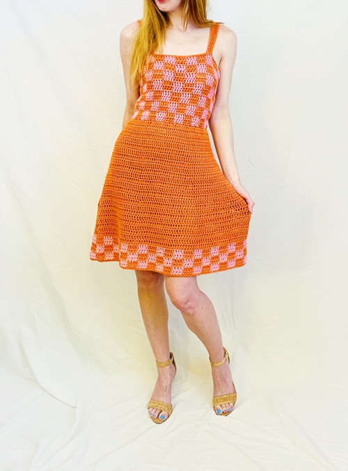 Checkered Dress Free Crochet Patterns