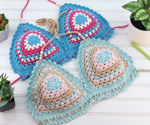 DIY Granny Stitch Crochet Bikini Top Pattern