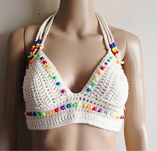 Crochet Beaded Crop Top