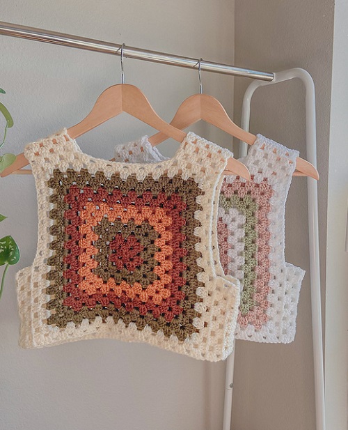 Granny Square Summer Top Free Patterns 4