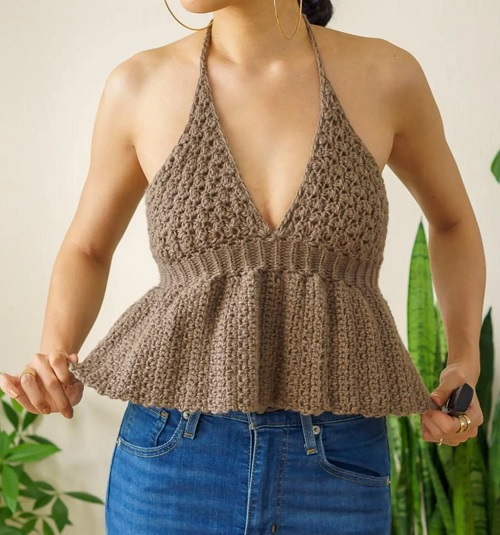 Peplum Halter Top