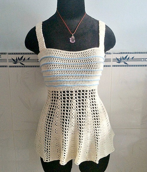 Crochet Peplum tank top