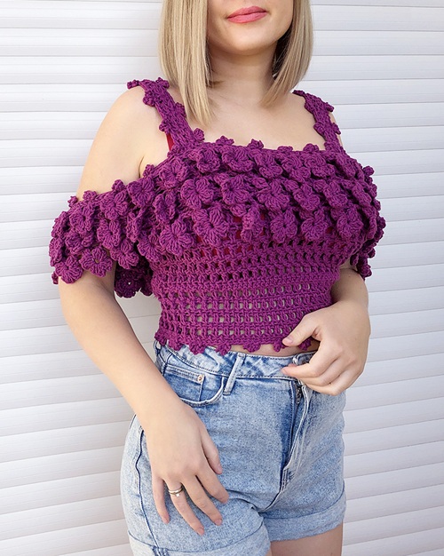 CROCHET FLOWER TOP FREE PATTERN