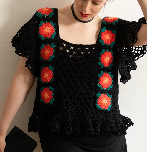 Datura Bloom Top - Free Crochet Pattern for Women