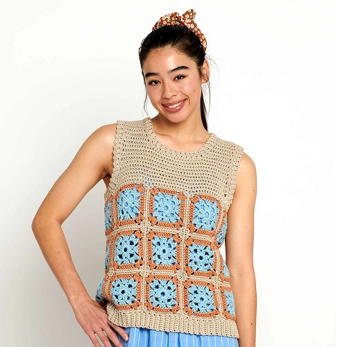 Granny Square Summer Top Free Patterns 7