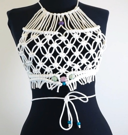 DIY easy macrame halter top for ladies
