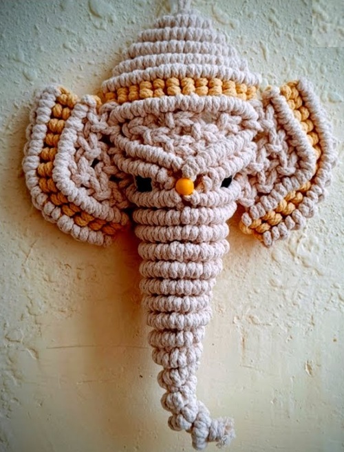 top Macrame Elephant Wall Hanging Free Patterns
