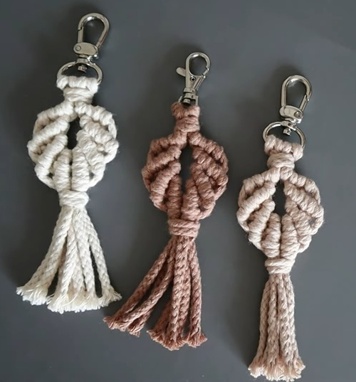 DIY Macrame Keychain, Seashell Ornament