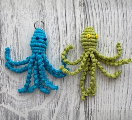 Macrame Octopus Keychain