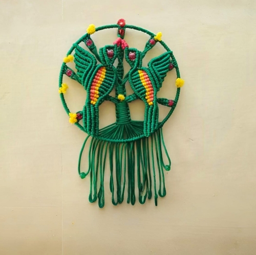 Macrame Parrot Couple Wall Hanging