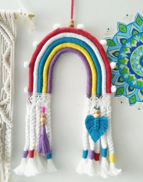 Big Size Macrame Rainbow Wall Hanging