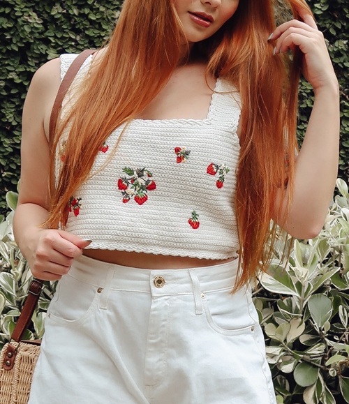 Strawberry Cropped Top