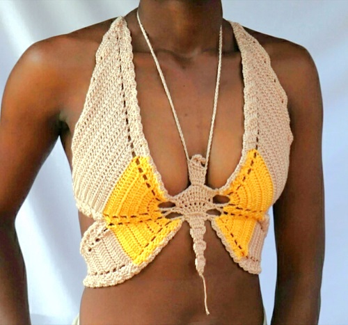 Crochet Butterfly Crop Top Free Patterns 1