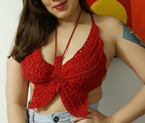 red butterfly top