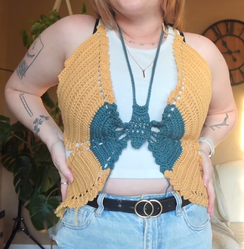 Crochet Butterfly Crop Top Free Patterns 5