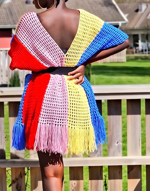How to crochet a Super Easy Oversize Crochet mesh dress
