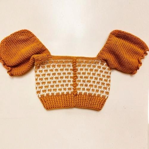 Crochet Mosaic Puff Sleeve Top