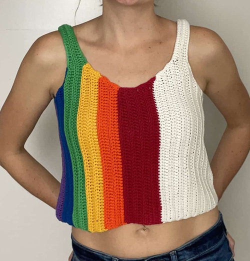 top Rainbow Crop Top Pattern