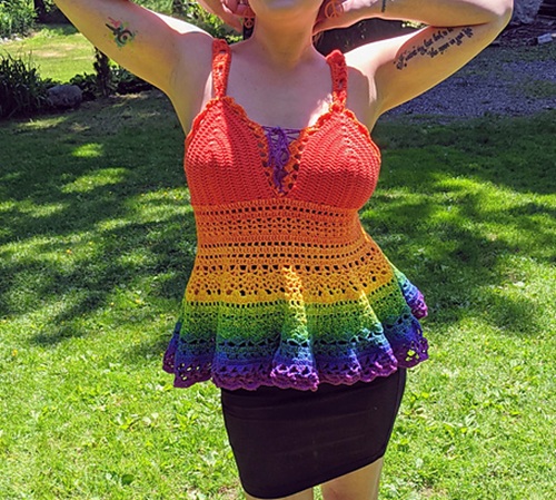 lovely Rainbow Crop Top Pattern