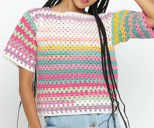 Crochet Short Sleeved Top Pattern