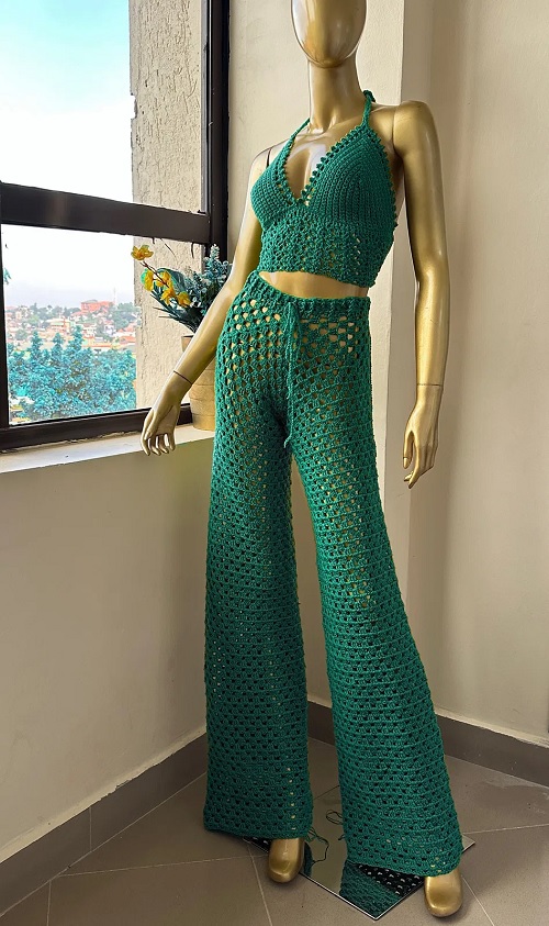 Crochet Sleeveless Top and Pant Set Free Patterns 1