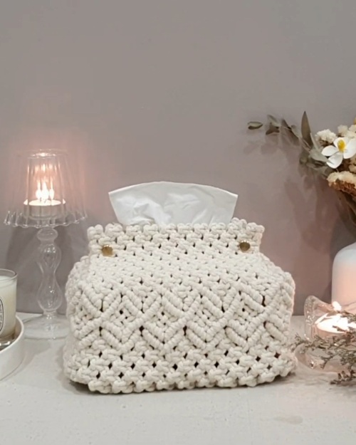 Beautiful DIY Macrame Tissue Box Cover