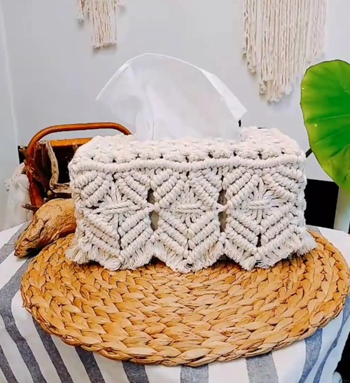 Elegant Macrame Tissue Cover