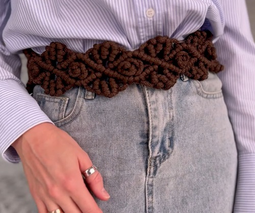 Corset-Style Macramé Belt