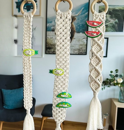 Macrame Hair Clip Holders