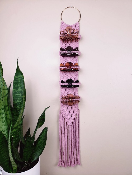 Macrame Hair Clip Holder