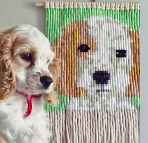 Macrame Dog Portrait Tapestry