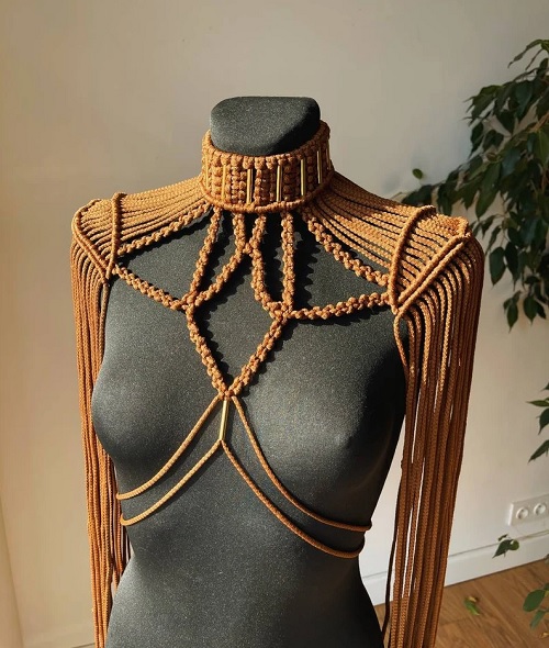 macrame shoulder accessory
