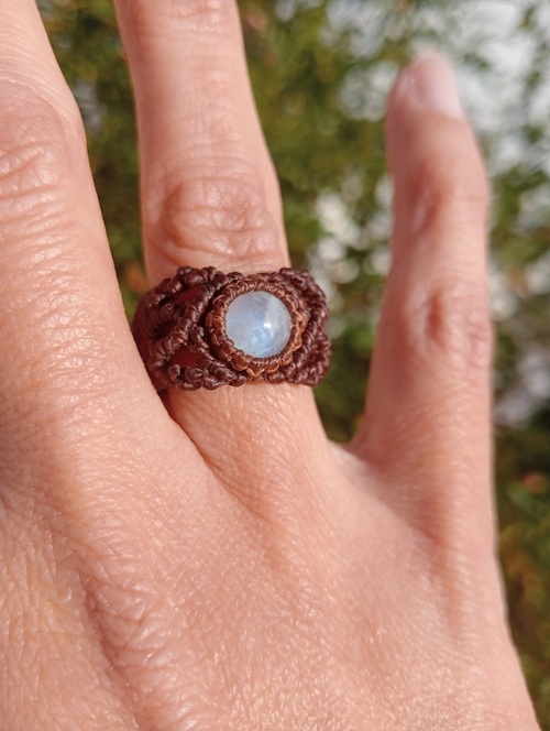Macramé Rings with Natural Stones