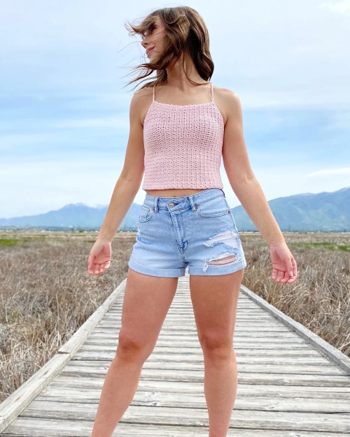 Racerback Tank Top with Spaghetti Straps