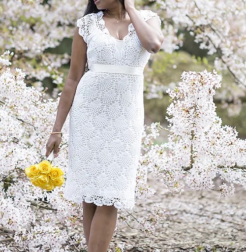 white gown