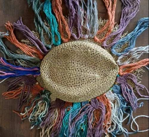 Macrame hat headband for winter months