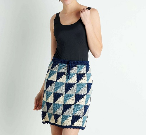 Shadow Triangles Crochet Skirt