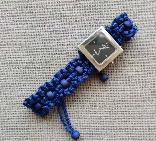 Blue Macrame Watchstrap