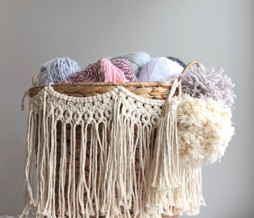 Boho Macrame Basket Garland