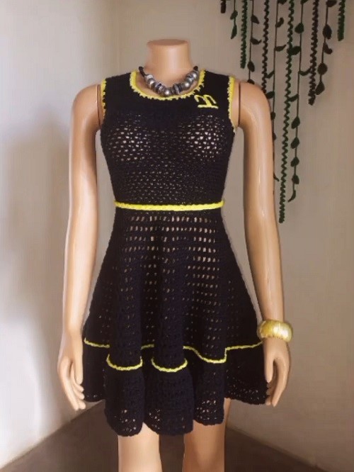Crochet Little Black Dress