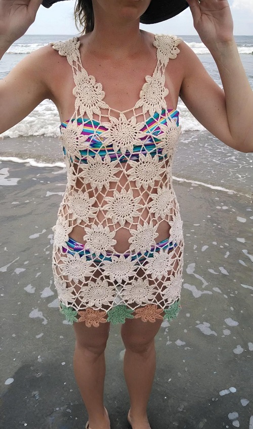 Trailing Flowers Beach Cover Up